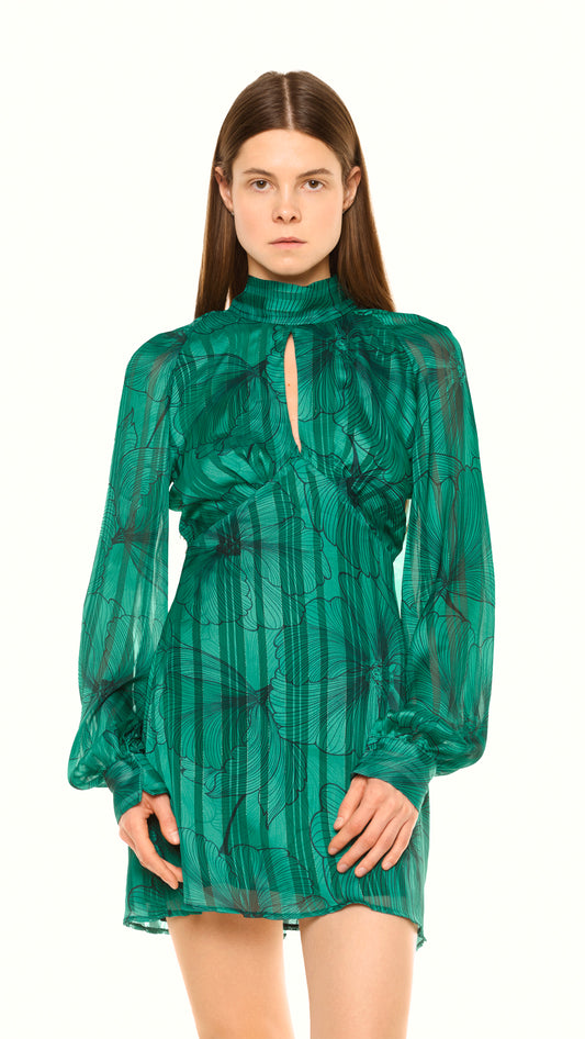 Ardent Emerald Chiffon Dress