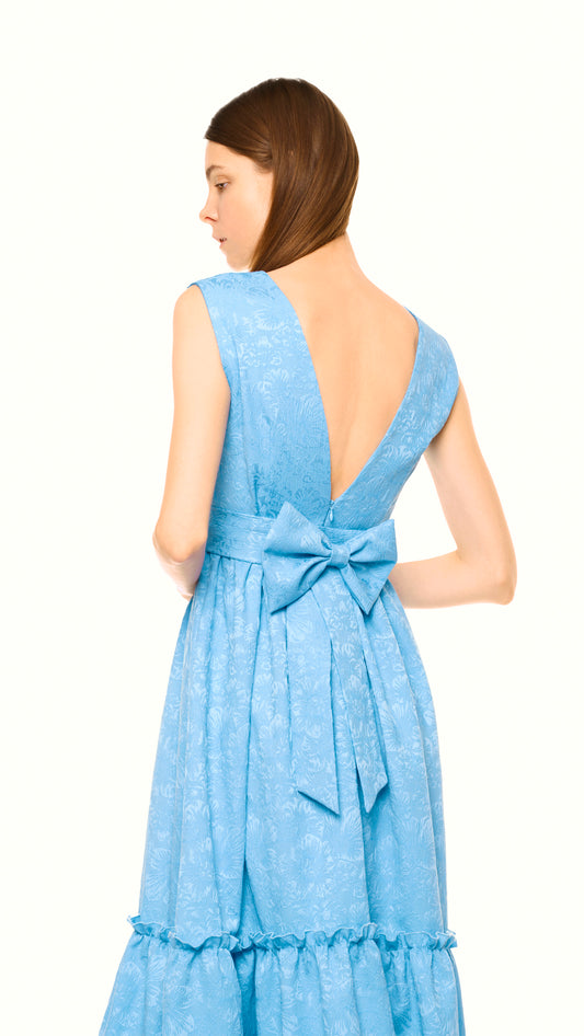 Calliope Blue Jacquard Dress