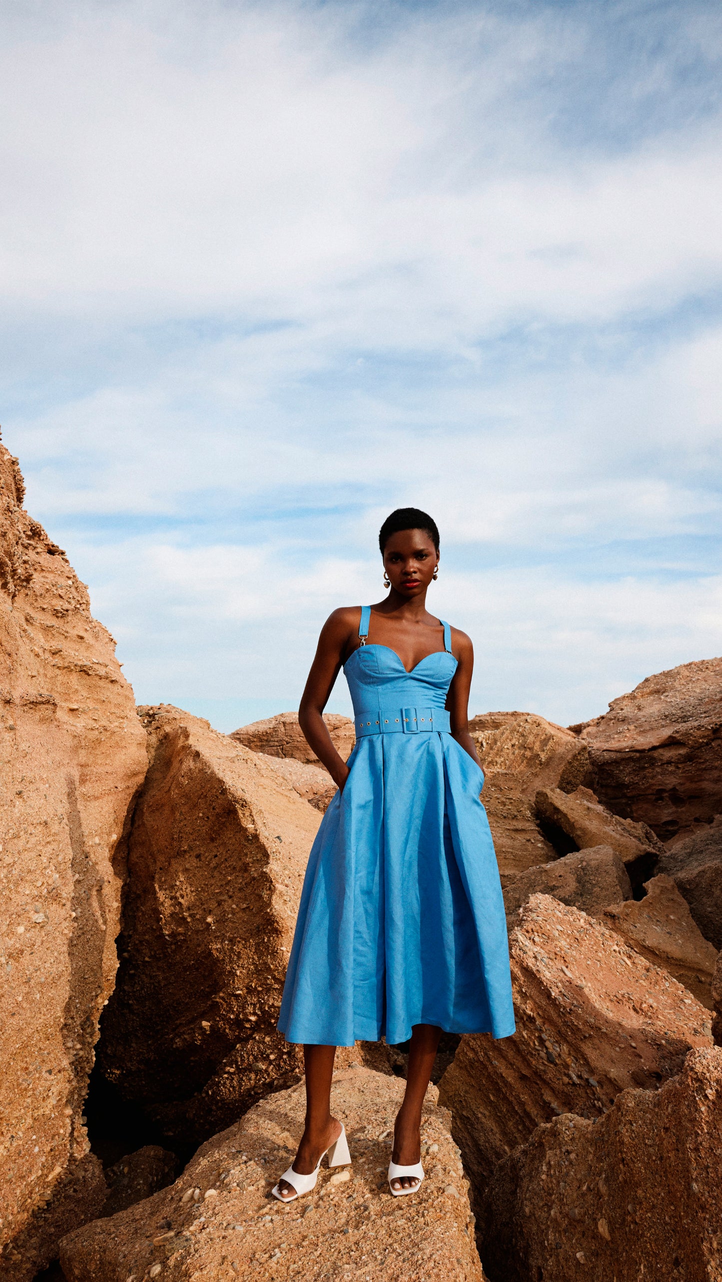 Riley Blue Midi Dress
