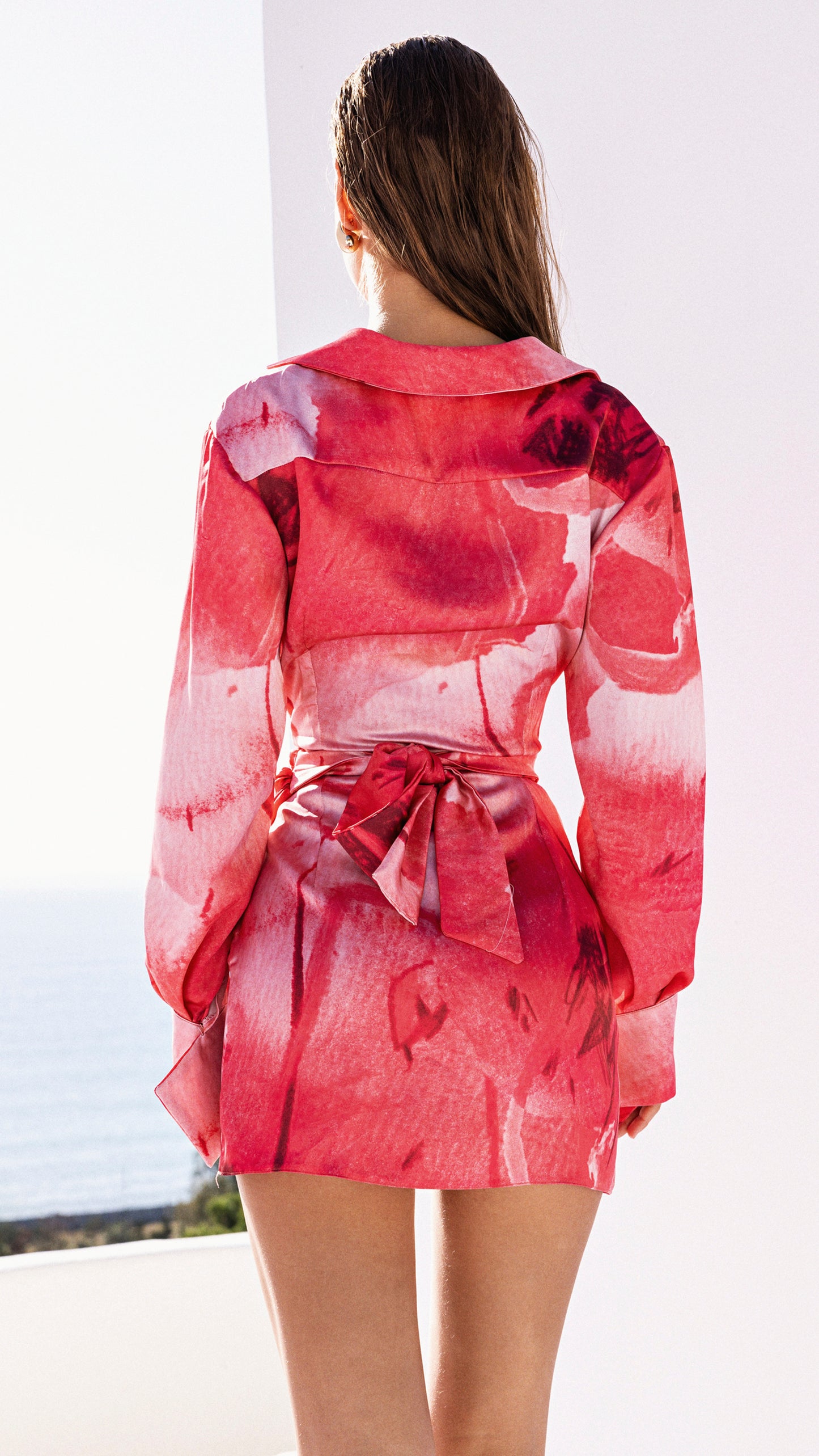 Riviera Rose Print Shirt-Dress