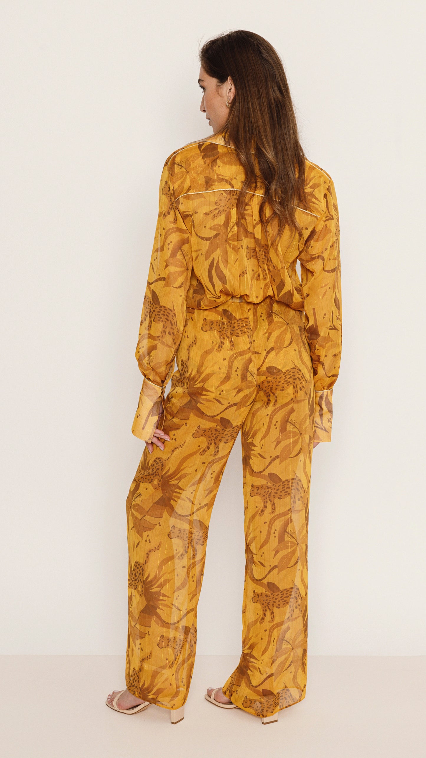 Thalia Cheetah Print Shirt and Pant Set