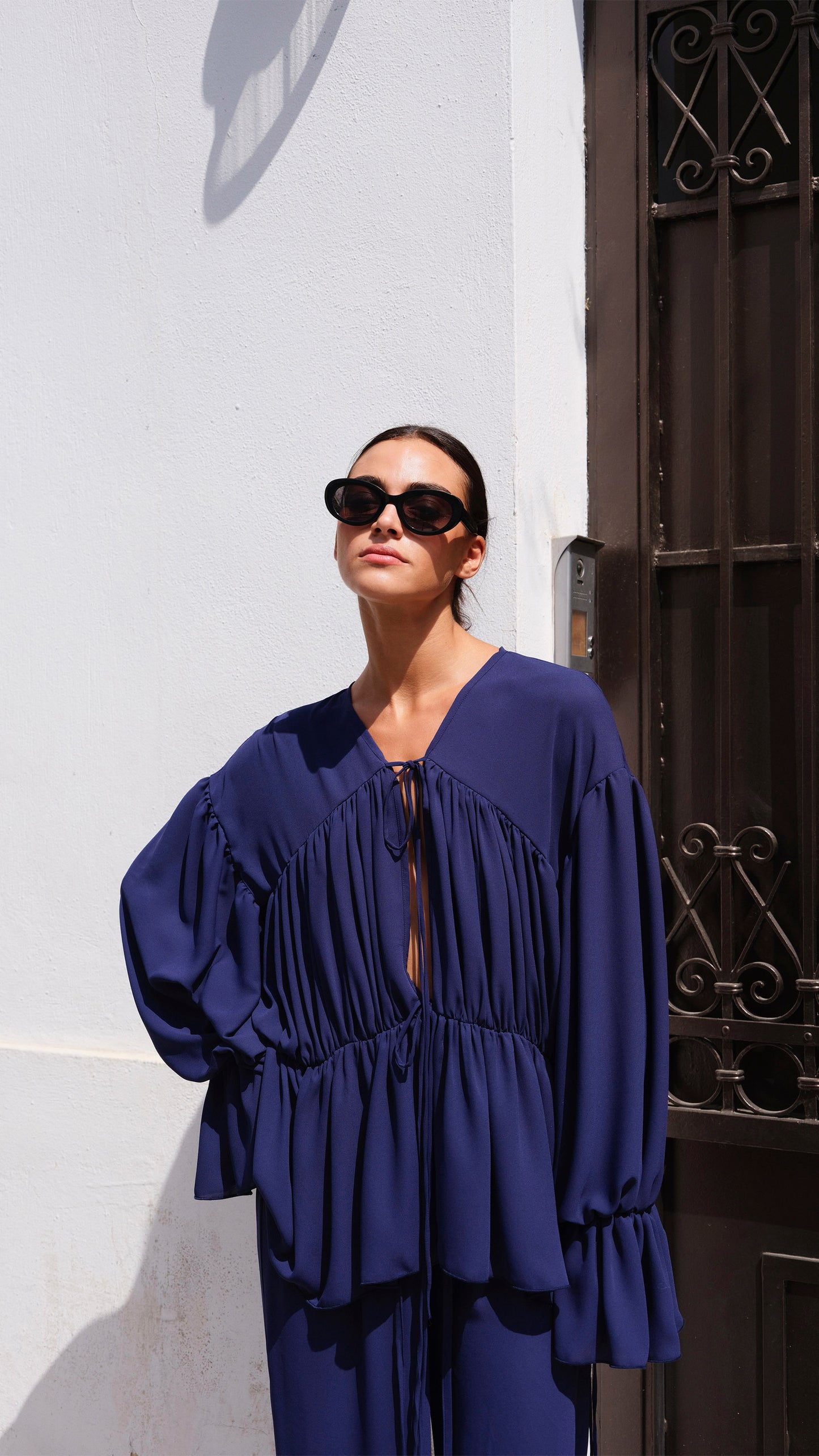 Amira Top & Ramina Pants Indigo Set