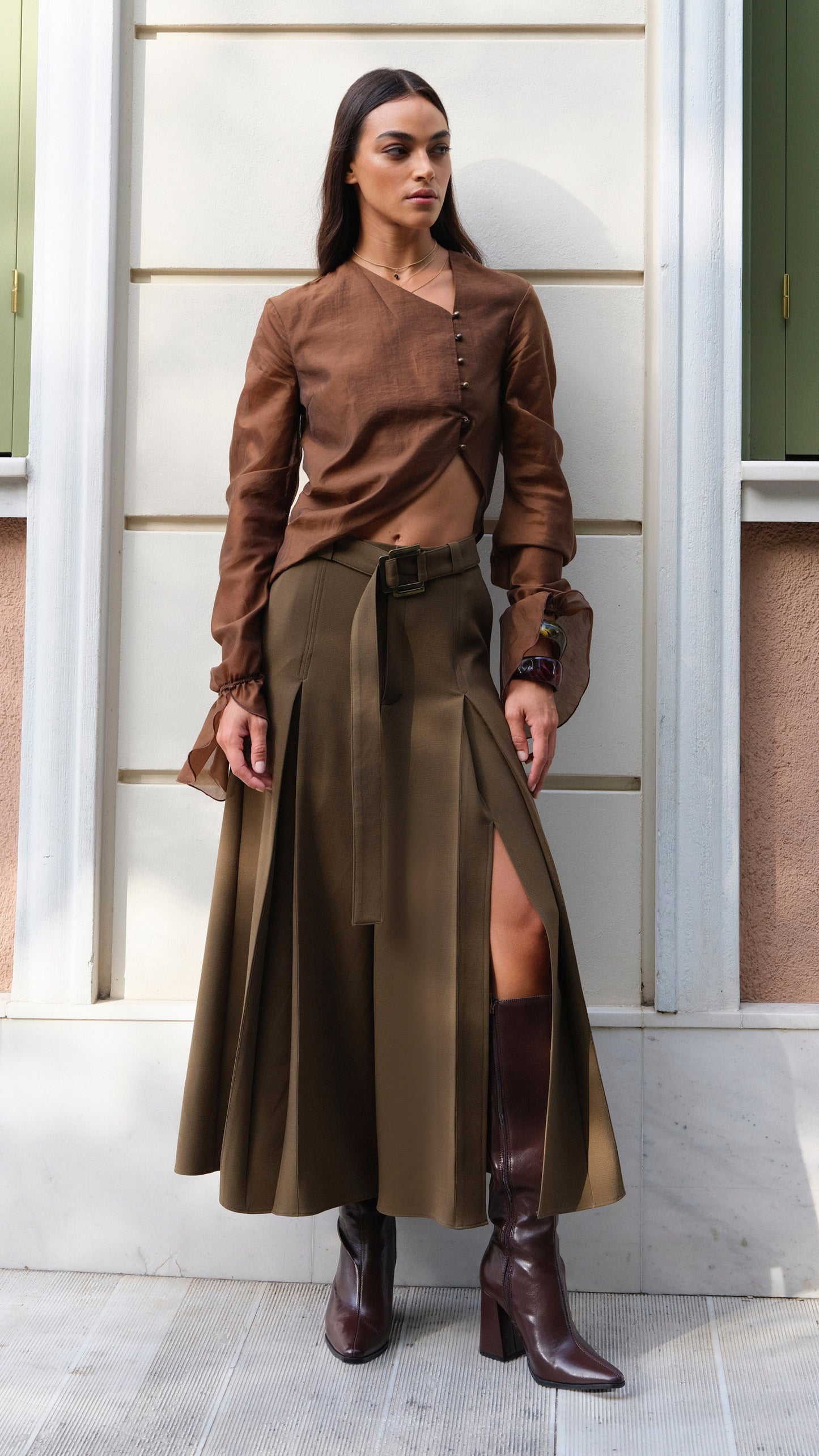 Aylin Blouse & Mira Skirt-Pants Outfit