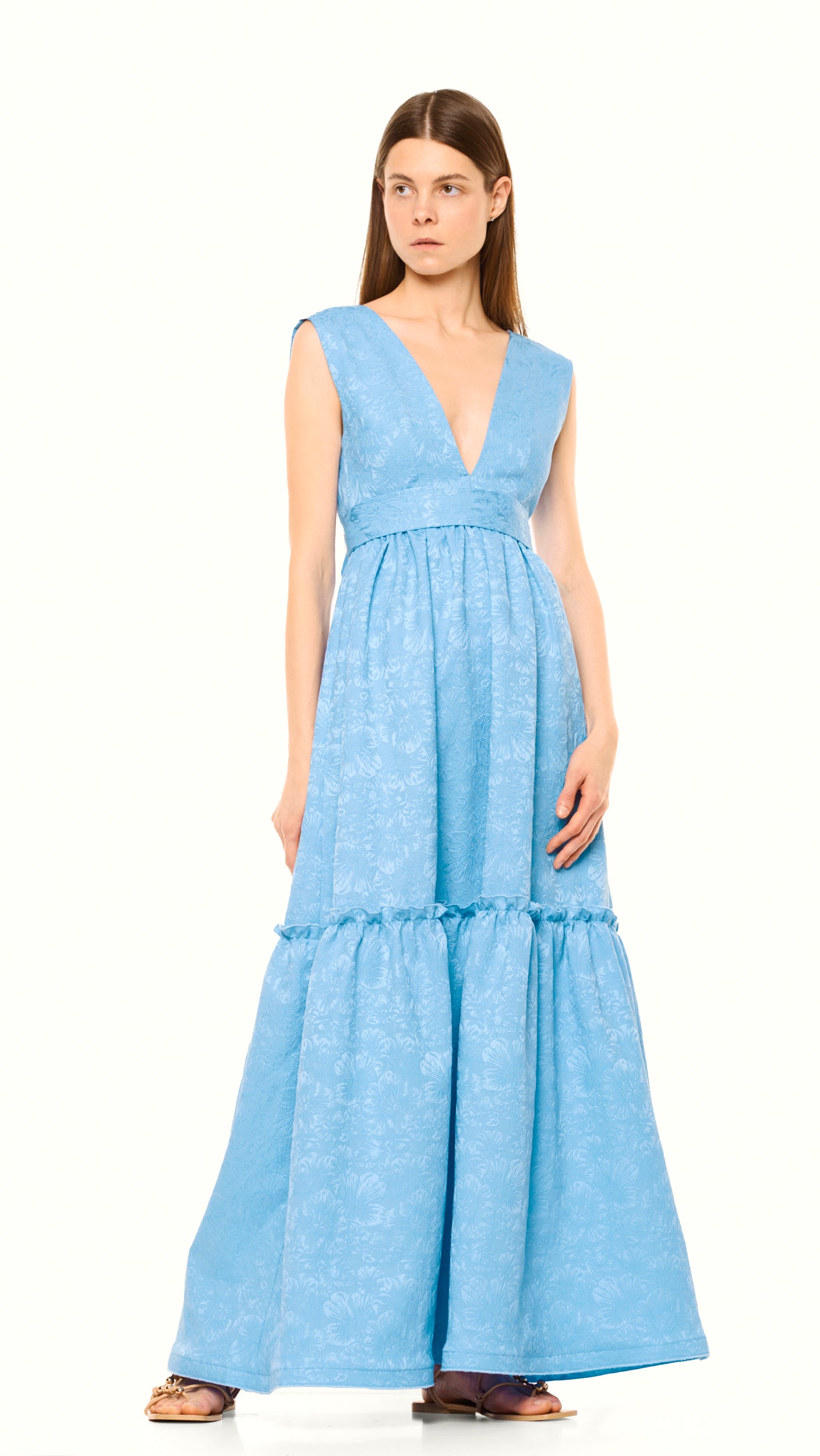 Calliope Blue Jacquard Dress