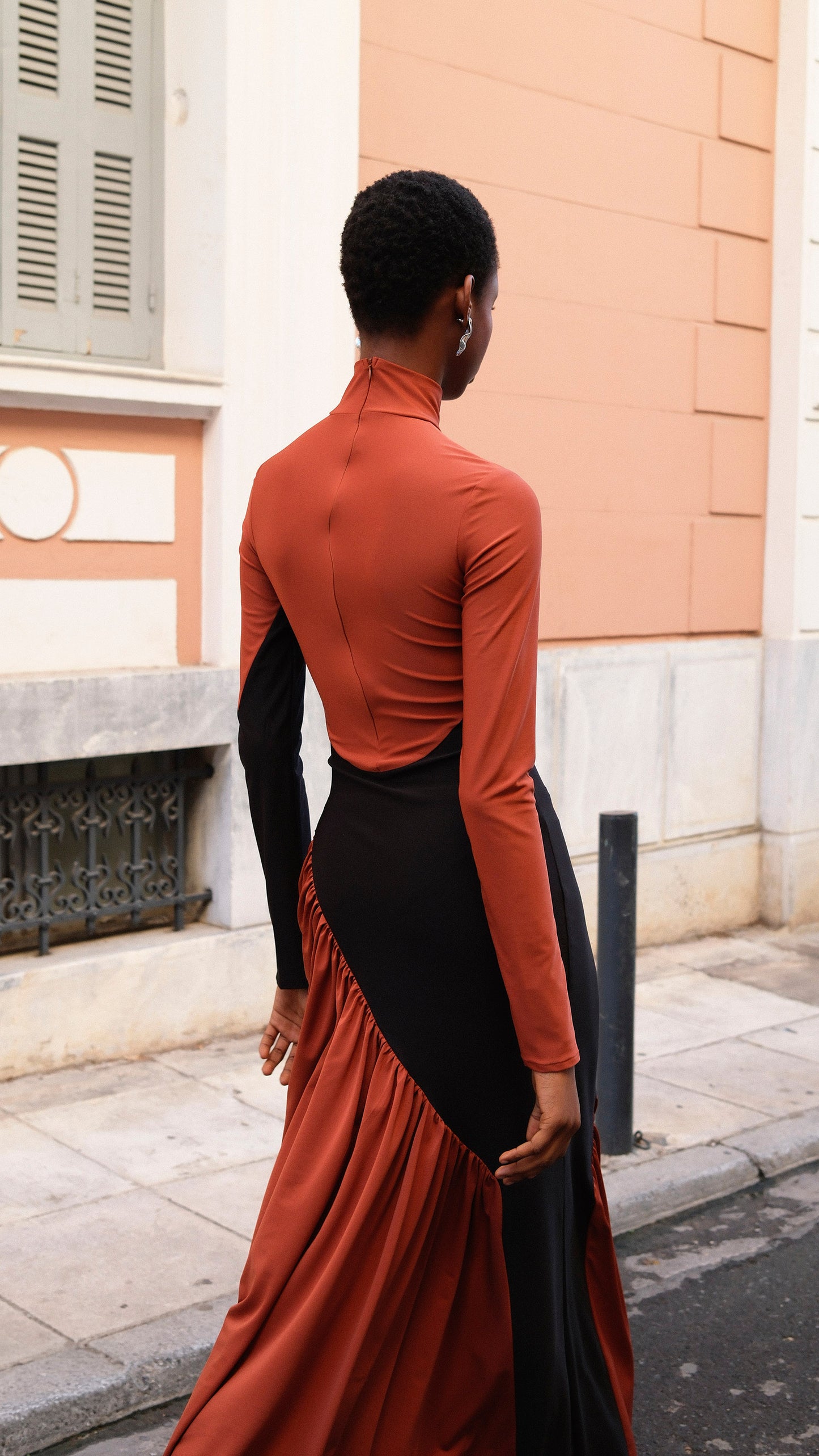 Hailey Orange-Black Dress