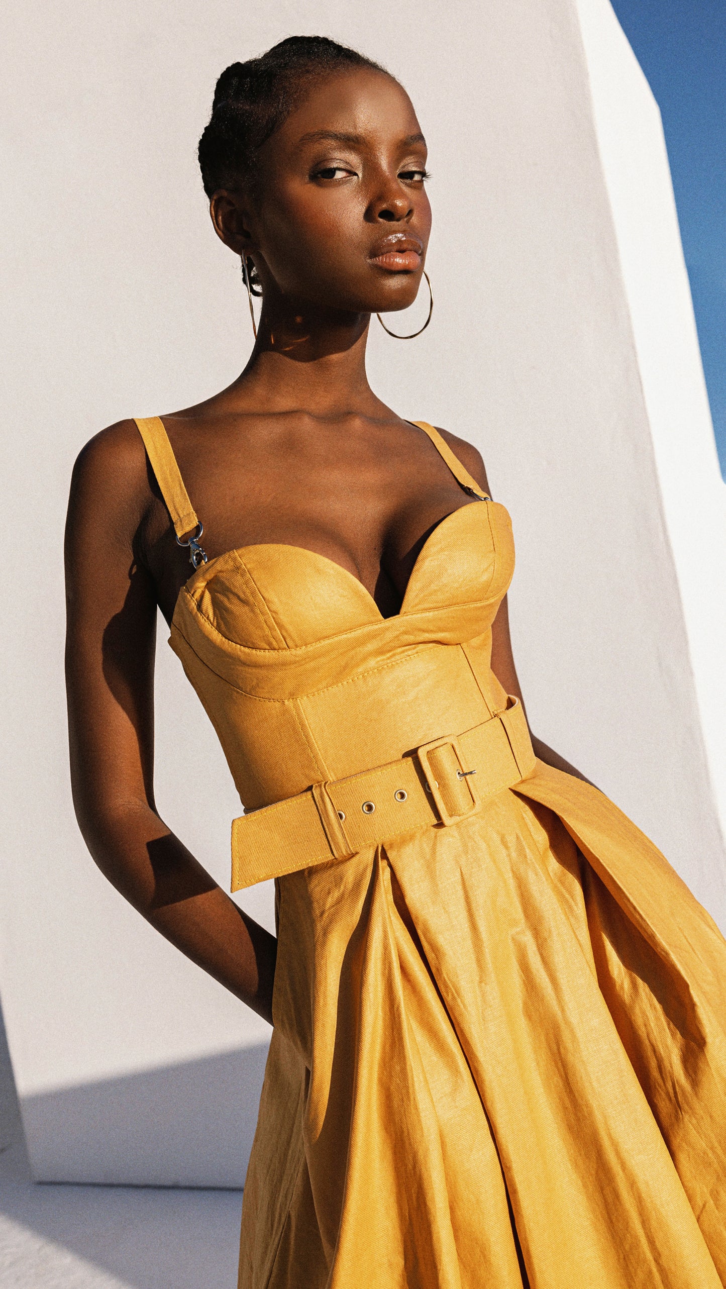 Iris Yellow Midi Dress