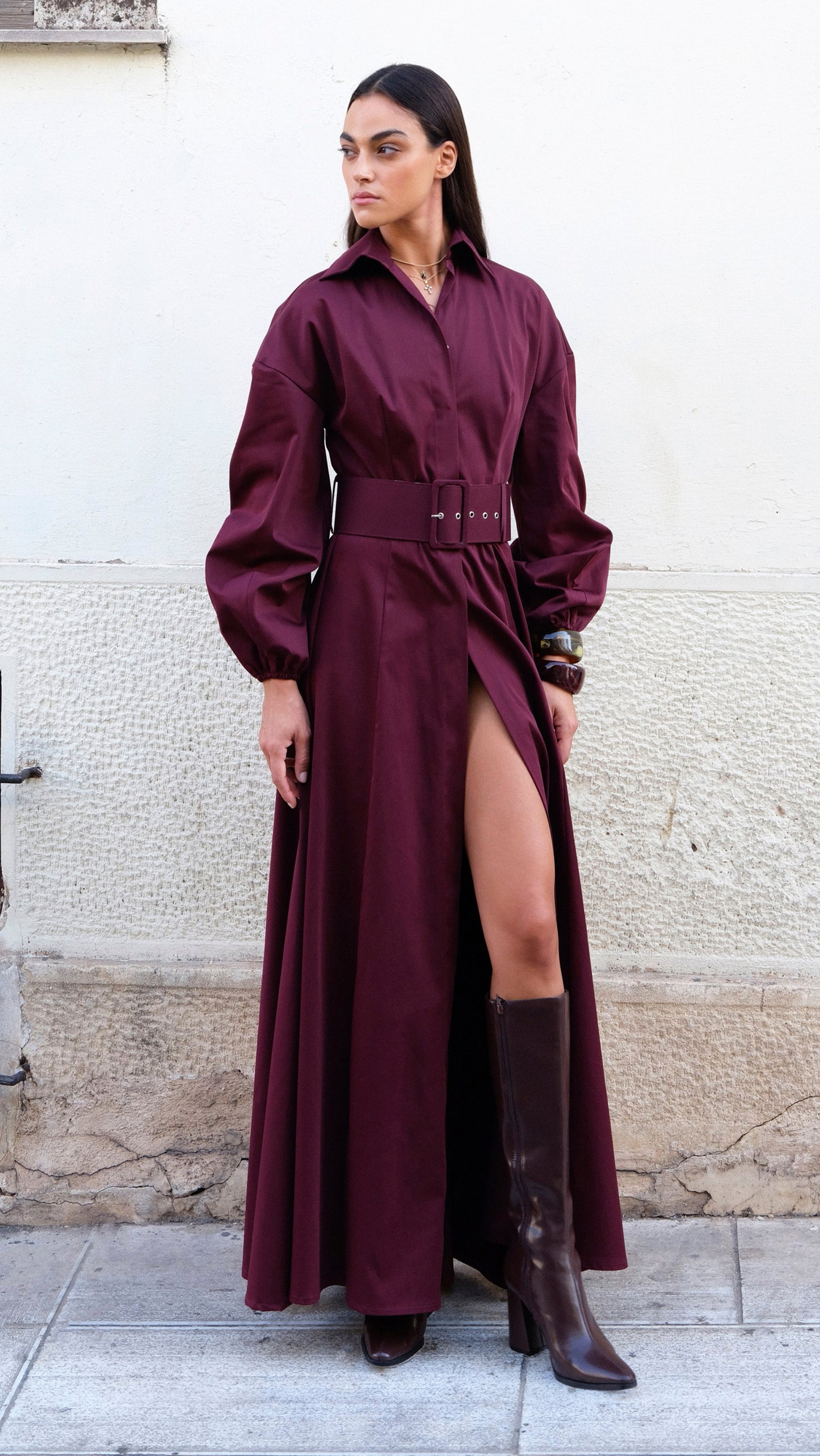 Layana Burgundy Dress