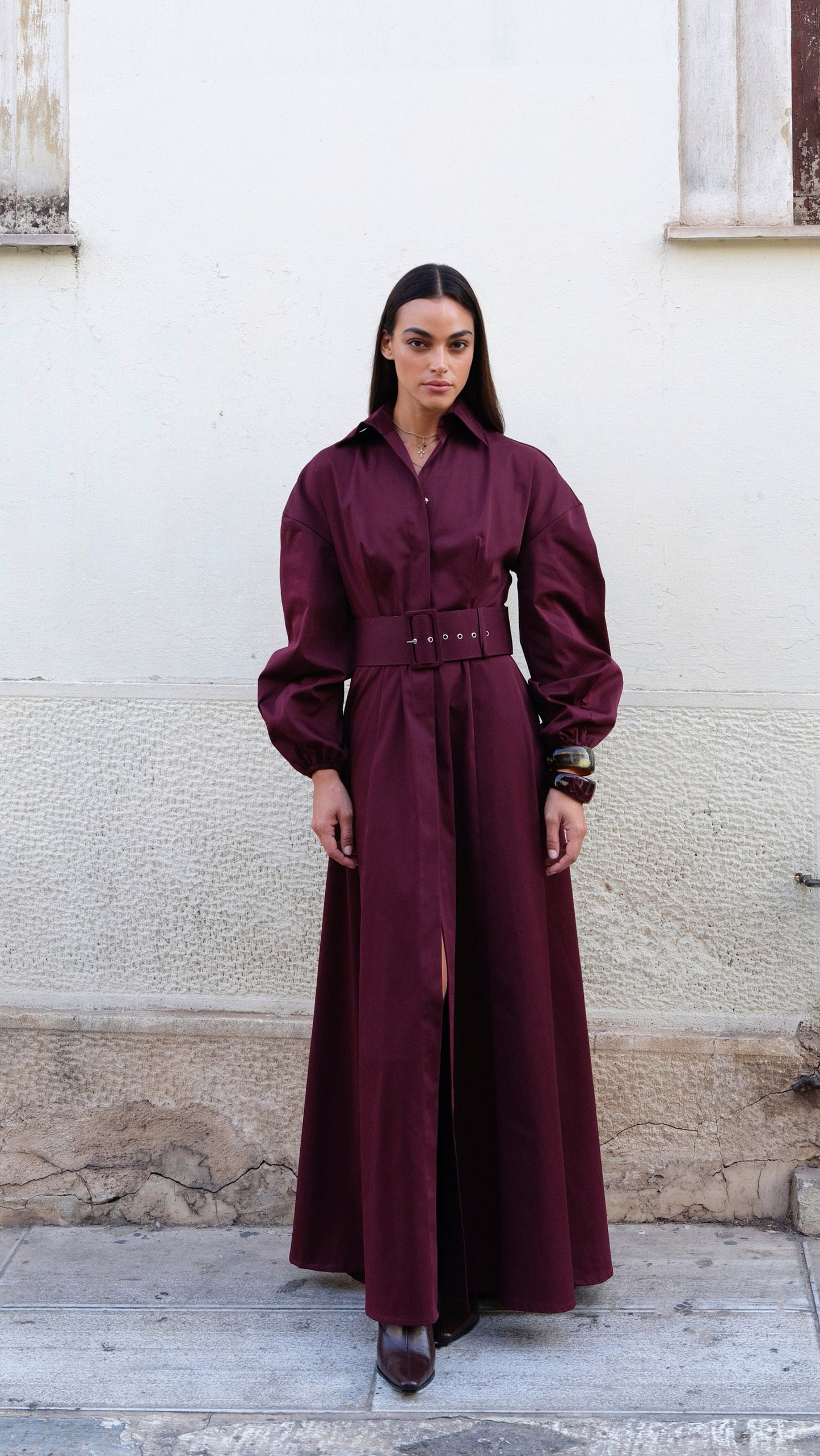 Layana Burgundy Dress