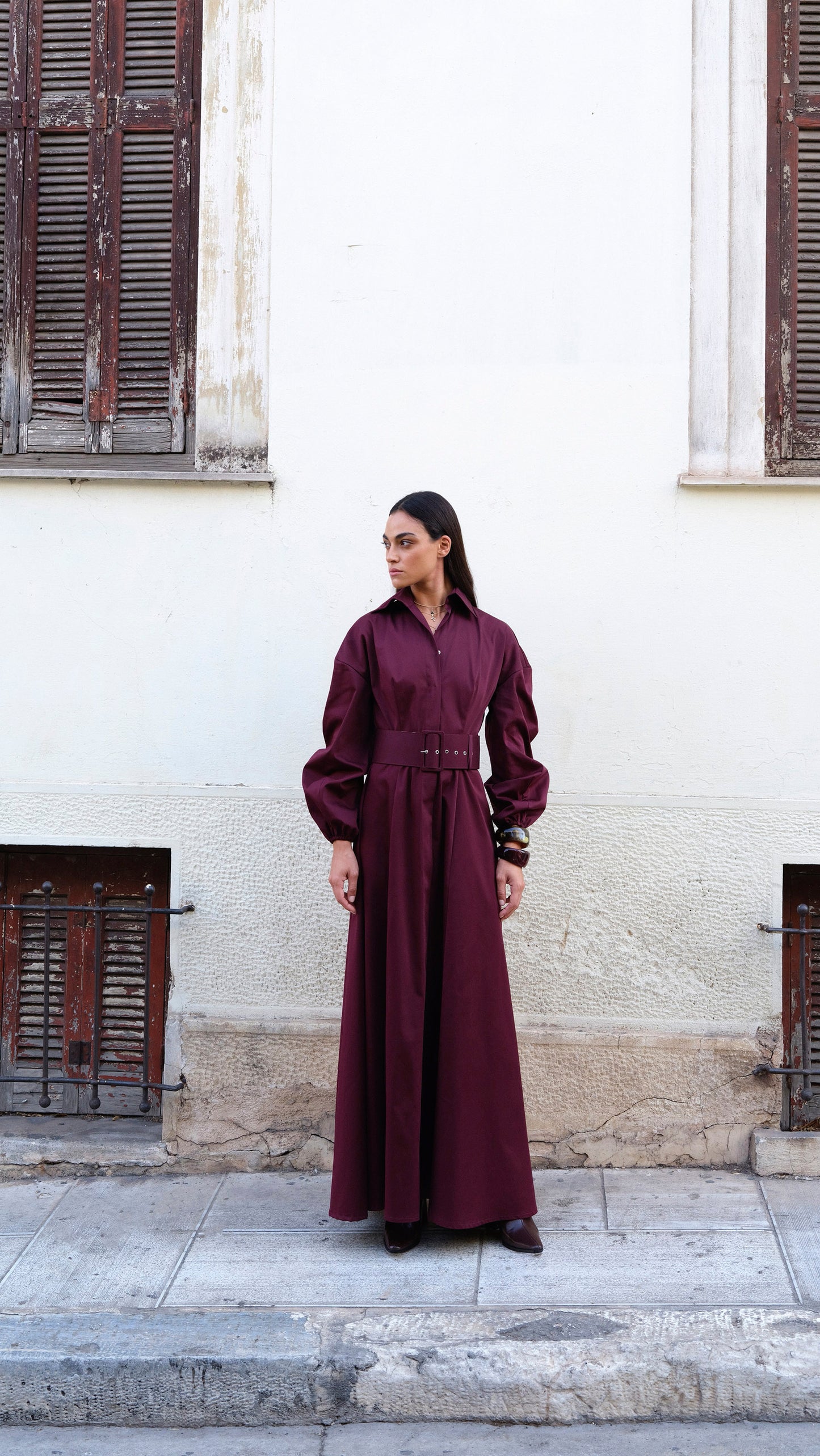 Layana Burgundy Dress