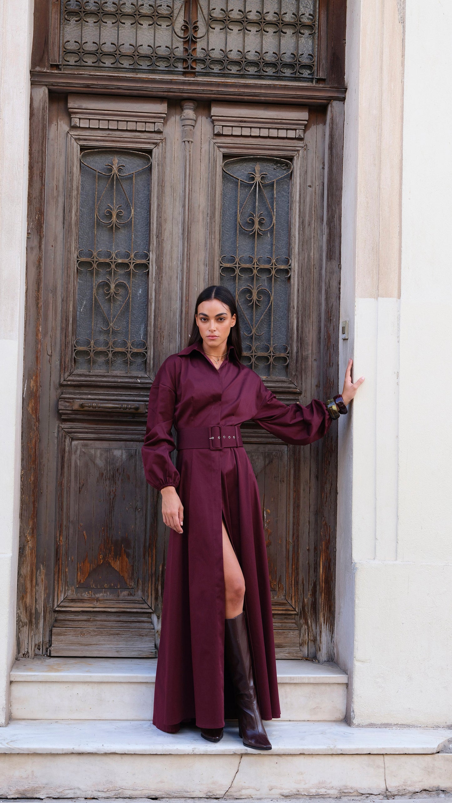 Layana Burgundy Dress