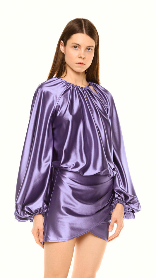 Nirva Purple Stretchy Mini Dress