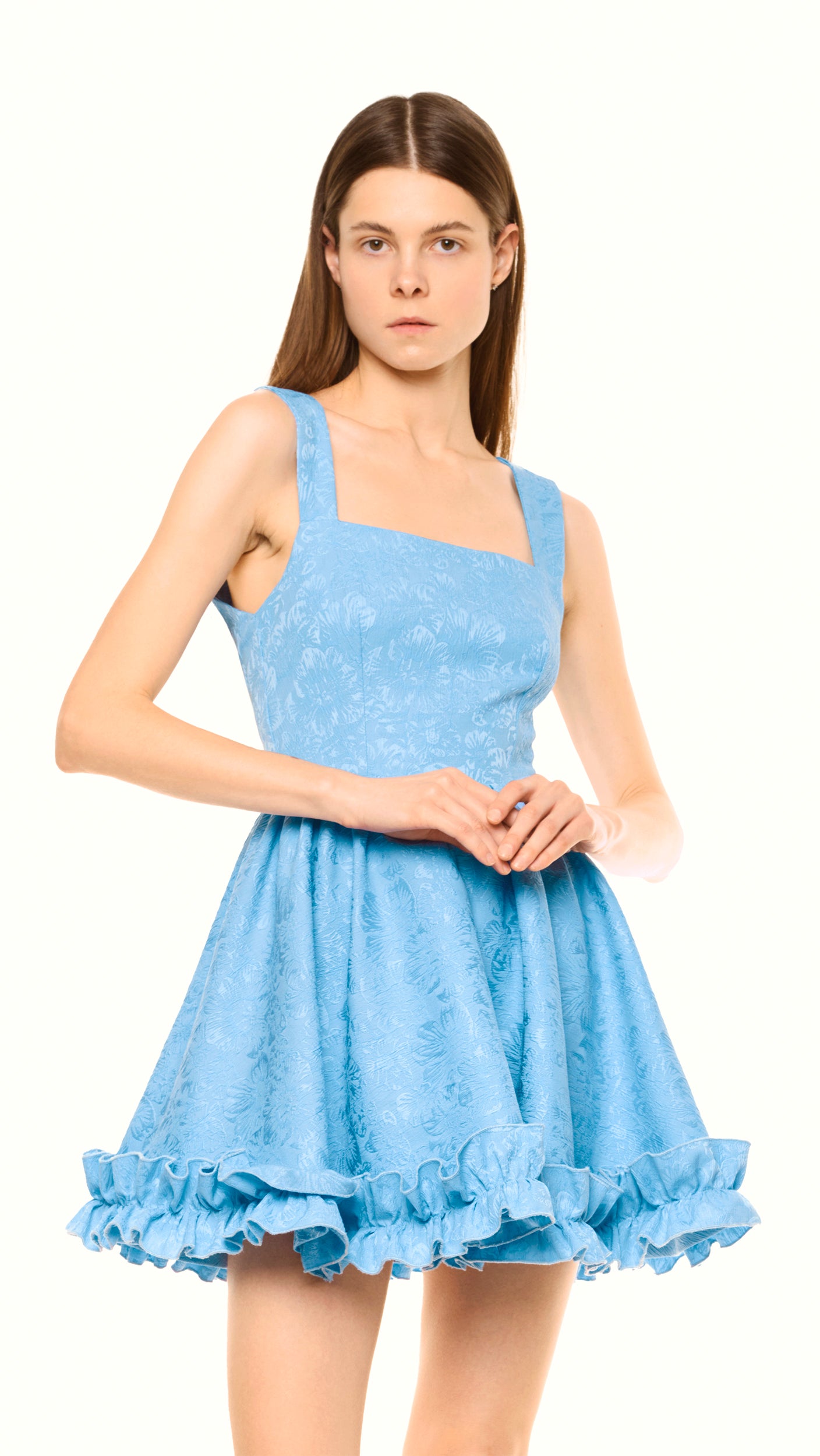 Blue cotton mini dress