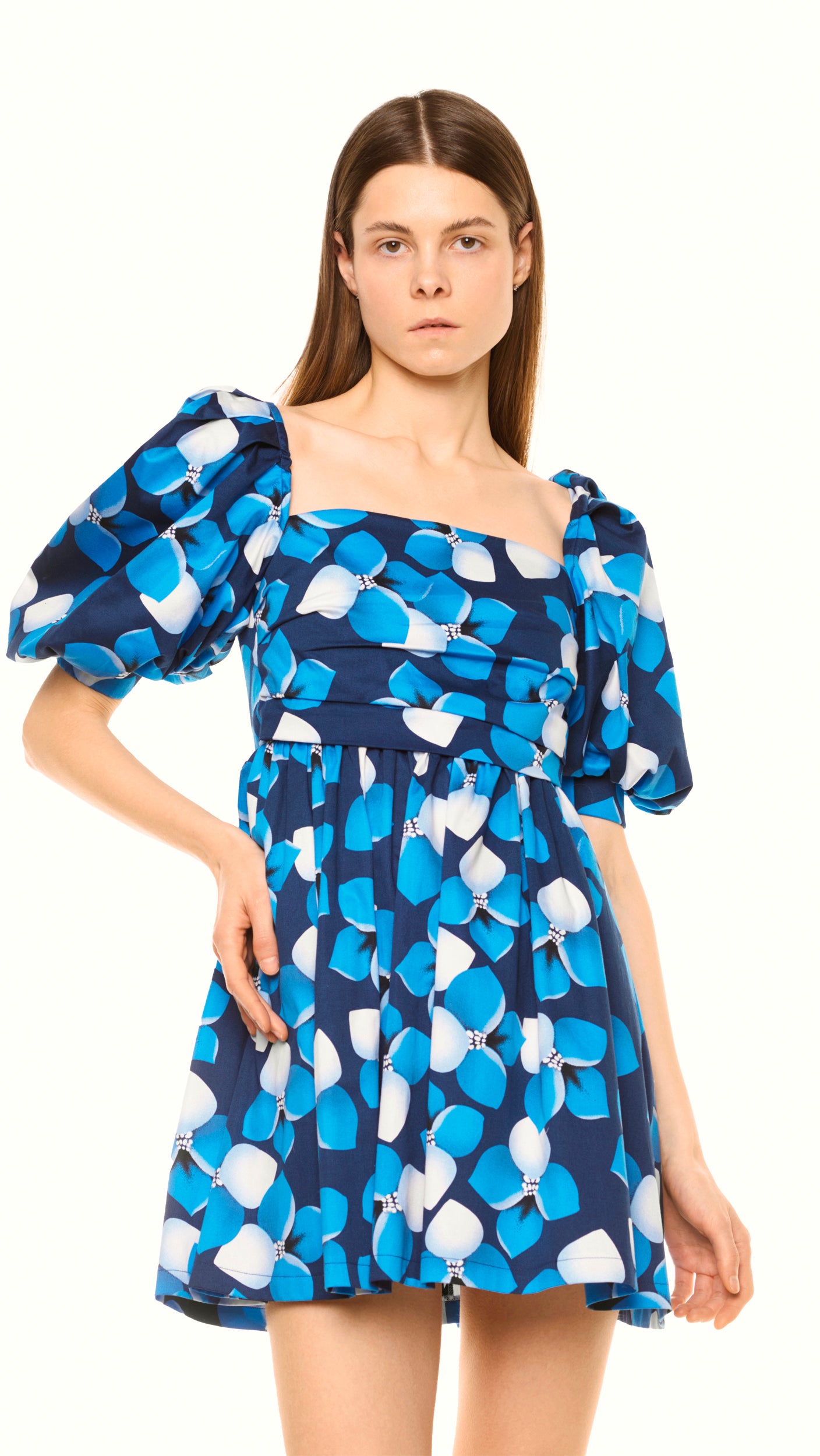 Cotton Mini Dress with Open Back