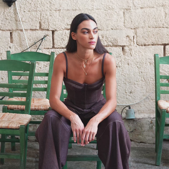 Amaya Top & Adila Jeans Plum Set