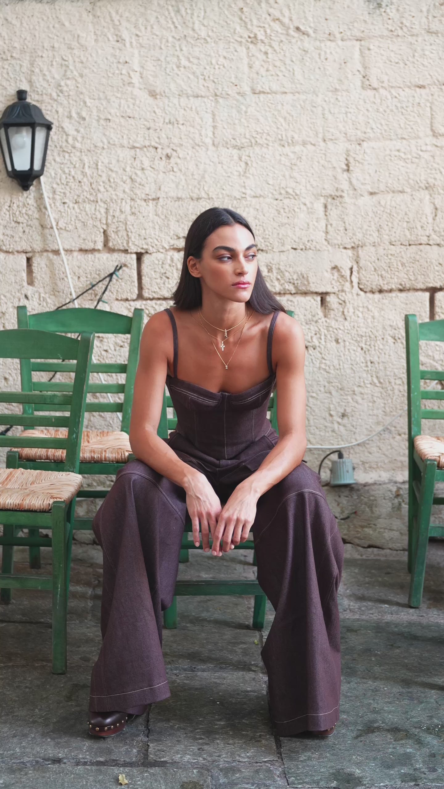 Amaya Top & Adila Jeans Plum Set