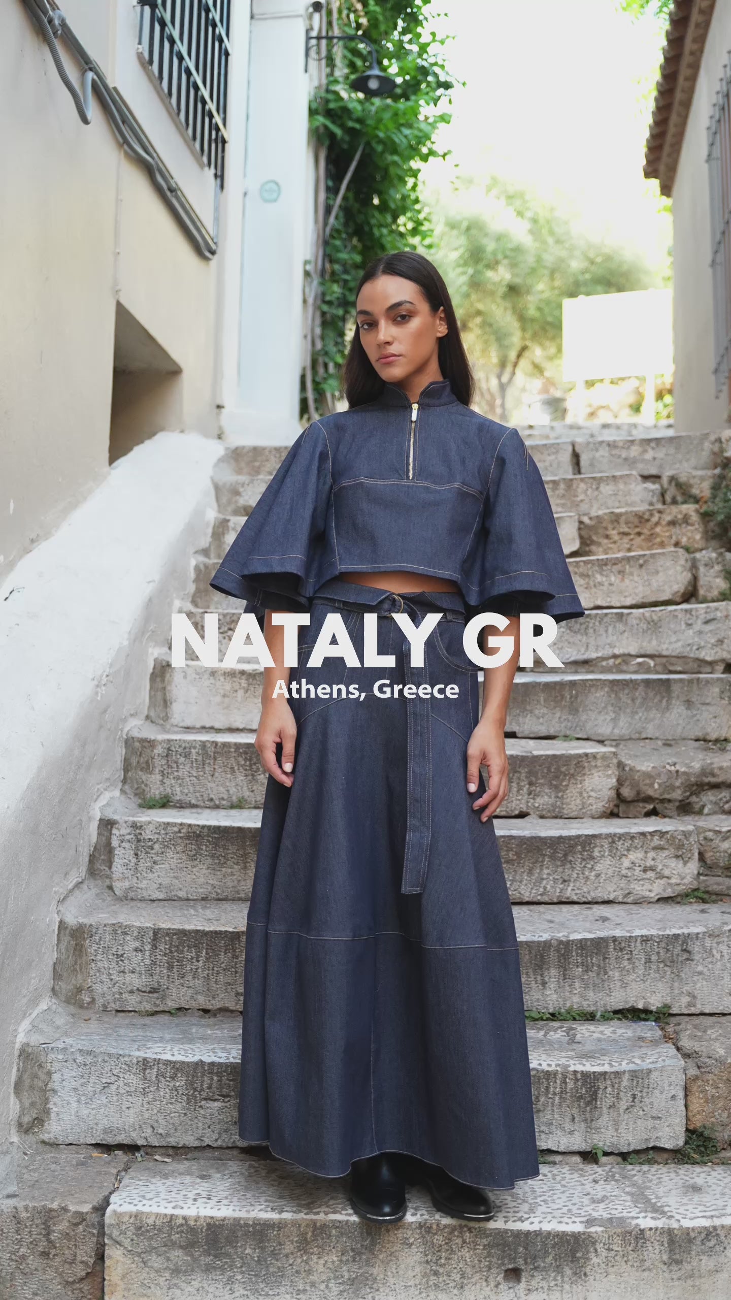 Selma Cape & Amal Skirt Denim Set